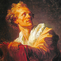 “Retrato de um jovem artista”, Jean-Honoré Fragonard, 1765-72. Coletânea “Capire La Pittura n. 100 - Fragonard”, Fabbri Editori, Milão, 1989.