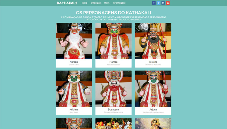 Layout Exposição Virtual Kathakali
