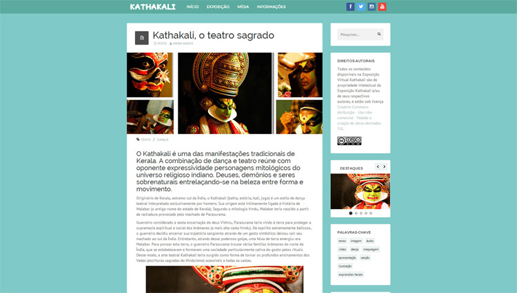 Layout Exposição Virtual Kathakali