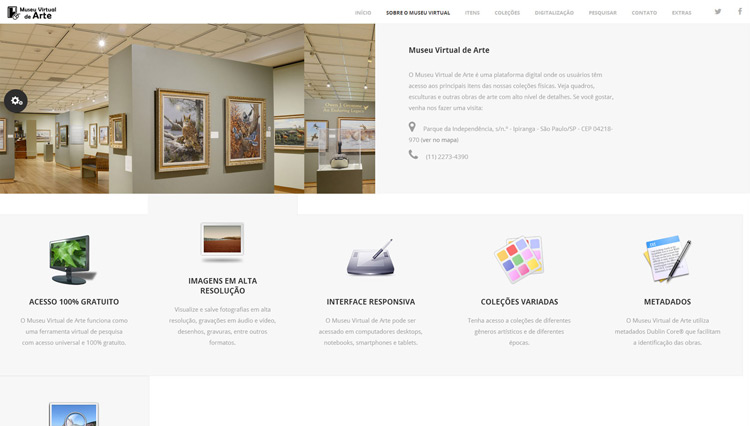 Layout Museu Virtual de Arte