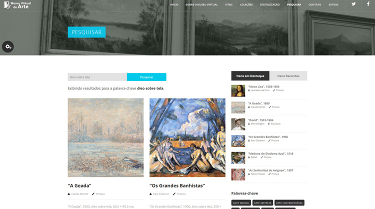 Layout Museu Virtual de Arte
