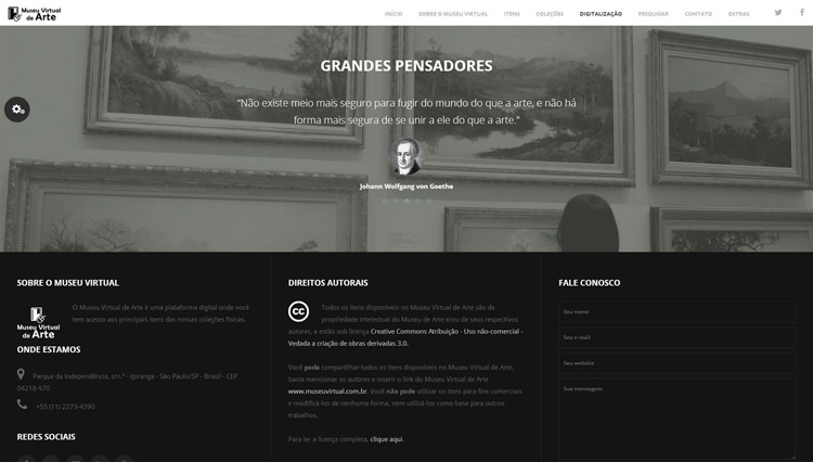 Layout Museu Virtual de Arte