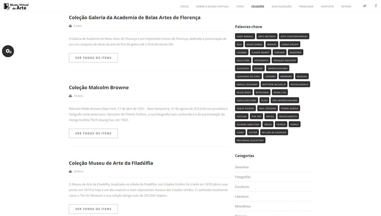 Layout Museu Virtual de Arte