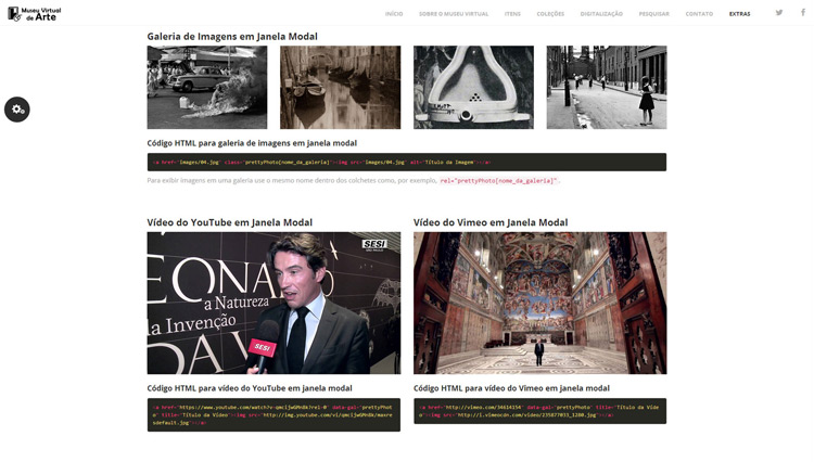 Layout Museu Virtual de Arte
