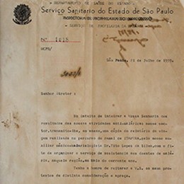 Relatório da Estrada de Ferro Noroeste do Brasil (NOB) sobre o serviço de assistência aos doentes de malária, 08/05/1939. © Museu Ferroviário Regional de Bauru.